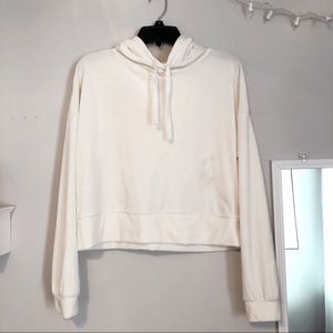 Target So white velvet cropped hoodie
